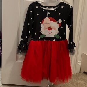 Festive Santa Kids Costume Dress - Black and Red